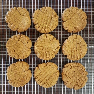 Flourless Peanut Butter Cookies - Healthy, Organic, Gluten-Free, Grain-Free, Dairy-Free, Cane-Sugar-Free, Vegan