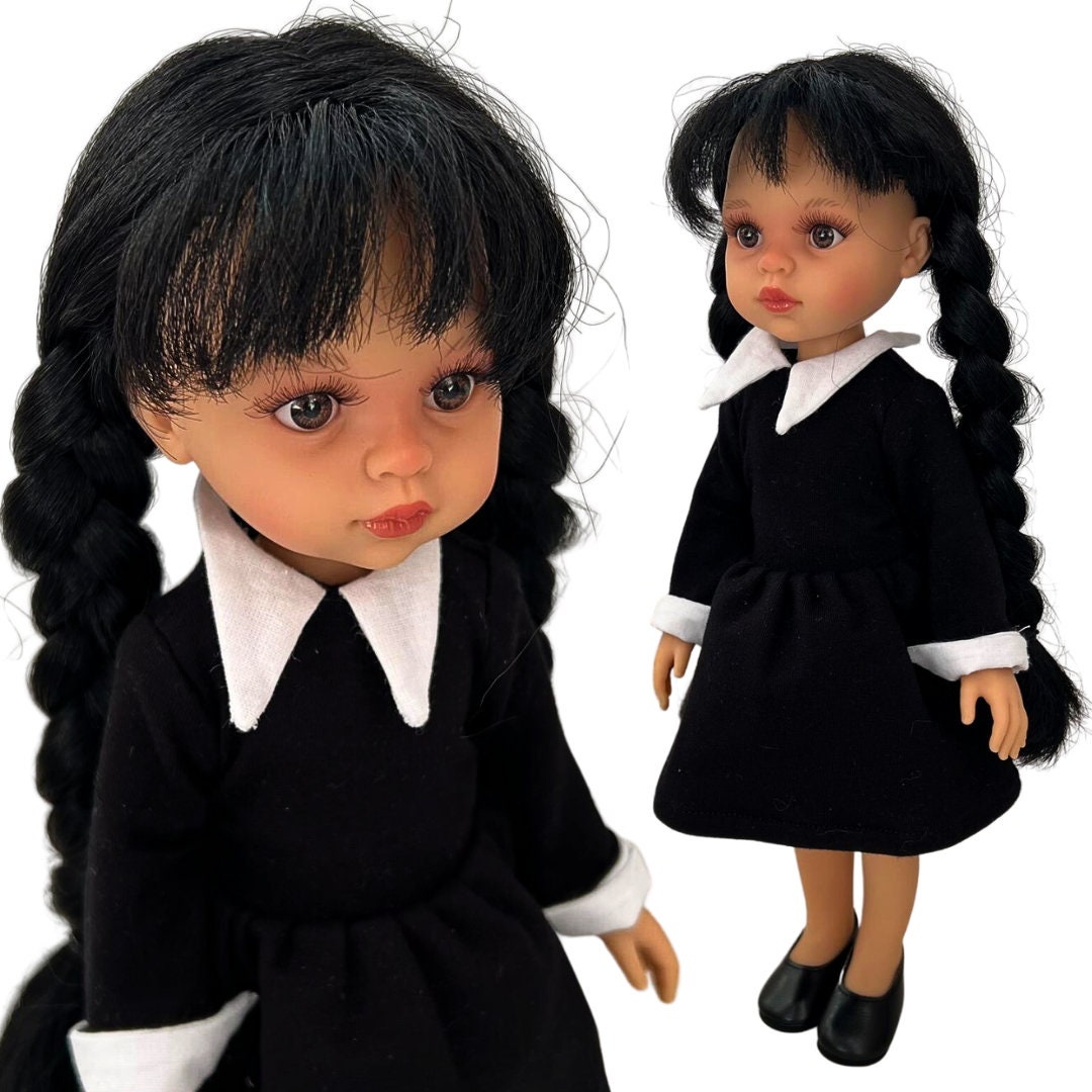 IXYHKB Wednesday Puppe, Wednesday Family Doll, Addams Family Puppen  Spielzeug mit Vintage Kleid und Abnehmbaren Schuhen, Lange Haare zum  Frisieren, für Geschenke mädchen ab 2 Jahren: : Spielzeug