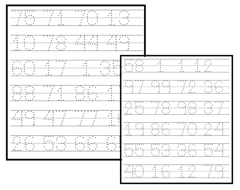Tracing Sheets for Numbers and Counting 1-100 Number Writing | Etsy