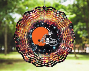 8 inch Football Wind spinner, NFL, Broncos, Browns, Bears, Bengals, Panthers, Outdoor, Yard Decoration, Windspinner, Gift, Football Season