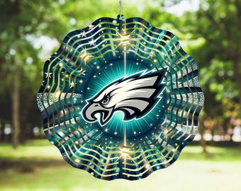 8 inch Football Wind Spinner, Outdoor Decoration, NFL, Football Season, Eagles, Chargers, Giants, Dolphins, 49er's, Gift, Windspinner