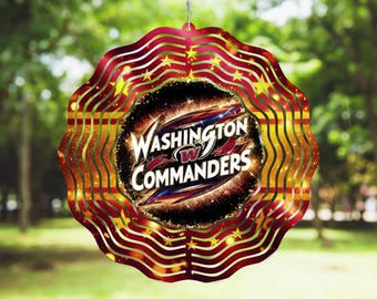 8 inch Football Wind Spinner, NFL, Outdoor Decoration, Football Season, Titans, Commanders, Windspinner, Gift, Yard Art
