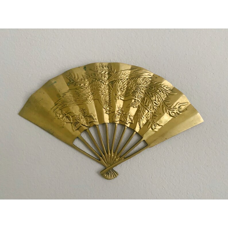 Vintage Brass Decorative Fan Wall Hanging Etsy