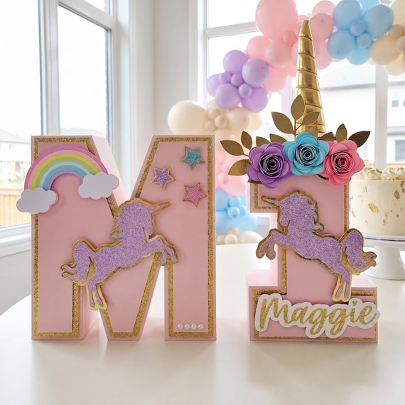 unicorn decor unicorn block letters