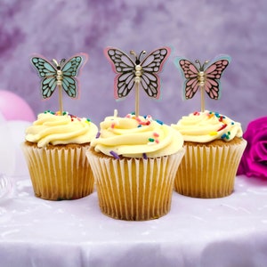 3D Butterfly Cupcake Toppers. 3D Butterflies. Butterfly Theme Birthday. Butterfly Party.