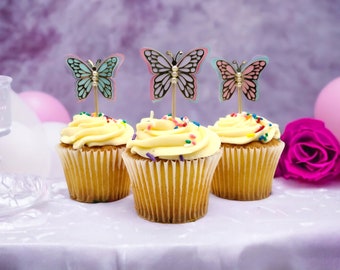 Butterfly Cupcake Toppers,printable Cupcake Toppers, Butterfly Birthday ...