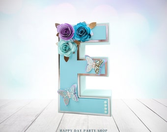 Butterfly Theme Birthday, Butterfly 3D Name Sign, Customized 3D Letters, Floral Party Decoration, Girl Birthday