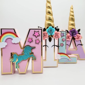 Unicorn 3d letter, unicorn birthday decorations, unicorn centerpiece, unicorn party decorations, unicorn room decor for girls, photo prop image 6