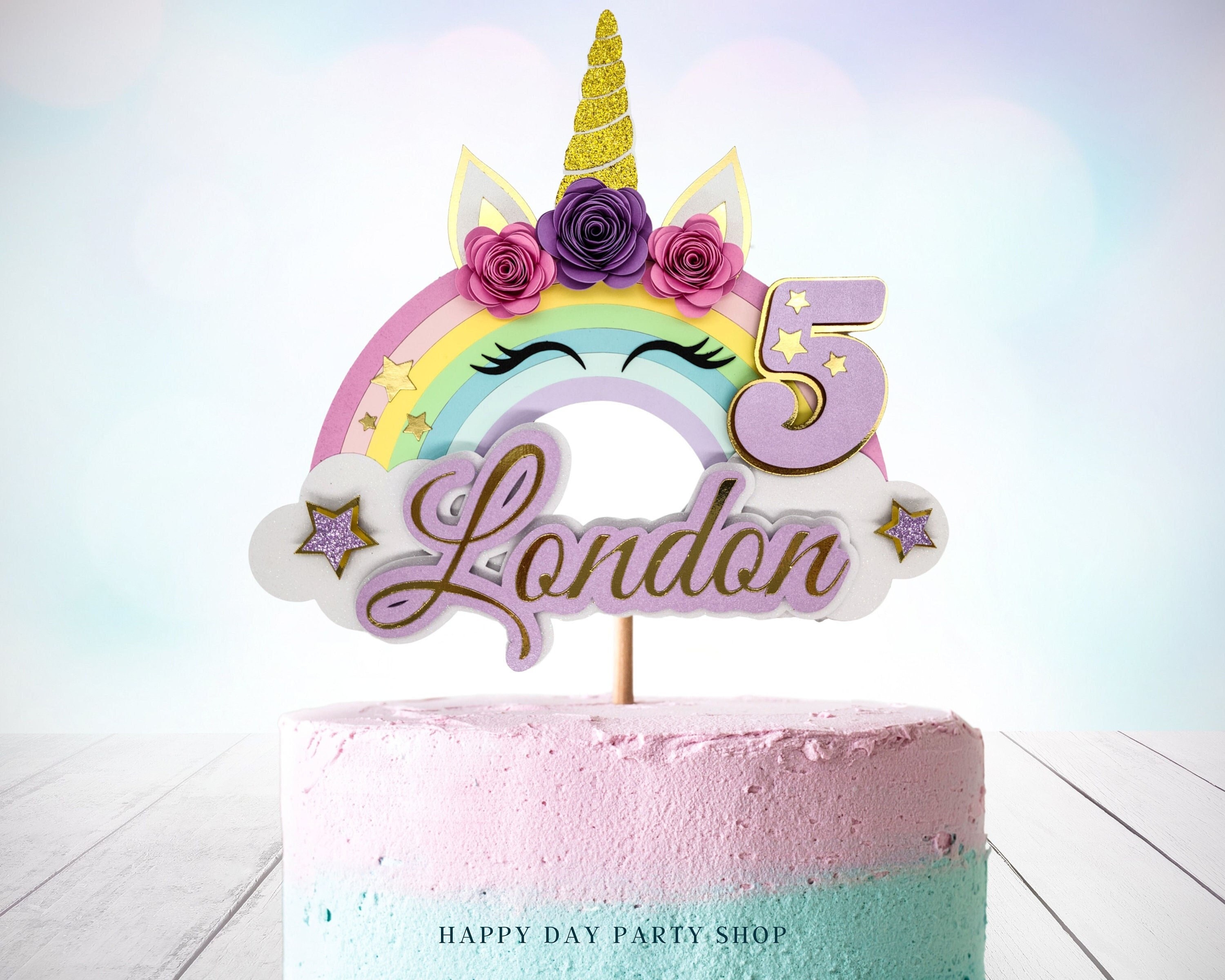 Unicorn Cake Topper Rainbow Cake Topper Age Cake Topper - Etsy