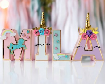Unicorn Decor Unicorn Block Letters Letter Standee Unicorn Block Letters Shop Name Birthday Design Online With  Best Discounts And Low
