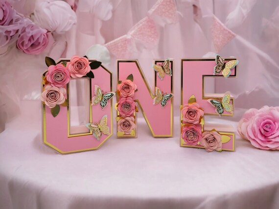UNA Letras 3D. Decoración de fiesta de primer cumpleaños con - Etsy México Una Letras 3D. Decoración De Fiesta De Primer Cumpleaños Con - Etsy México