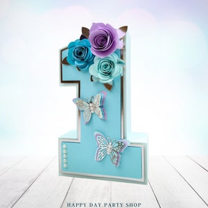 Butterfly Theme Birthday, 3D Butterfly Number, Customized 3D Numbers, Floral Party Decoration, Girl Birthday
