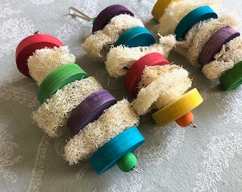 Luffa Lifesaver - KD Pine, Loofah/Luffa Toy -Chinchilla/Rat/Degu/Rabbit/Guinea Pig/Hamster Chew Toy Cage Accessory