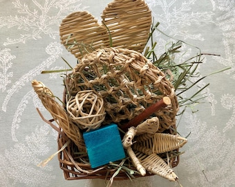 Chirping Chins' Unpeeled Willow Toy Box Chinchilla Hay Gift Basket
