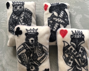 Playing Card Chinchilla Pillow Set (2) Rat/Degu/Rabbit/Guinea Pig Antipill Fleece Bed (7"x4.5")