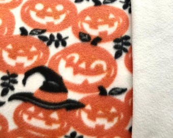 Halloween Spooky Pumpkins / Cream All Anti-pill Fleece Hammock and Lazy Chin Pillow Bed Set - Chinchilla / Rat / Degu Cage Accessory