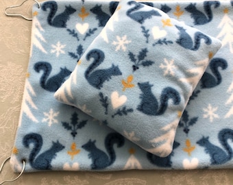 Winter Squirrel Hammock and Large Pillow Set