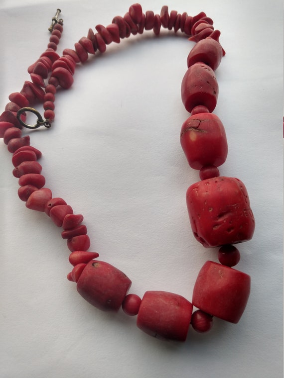 VICTORIANJEWELS 925 Tibetan Silver RED Coral Mix Stone Necklace 20.20 INCH VICTORIANJEWELS 925 Tibetan Silver RED Coral Mix Stone Necklace 20.20 INCH