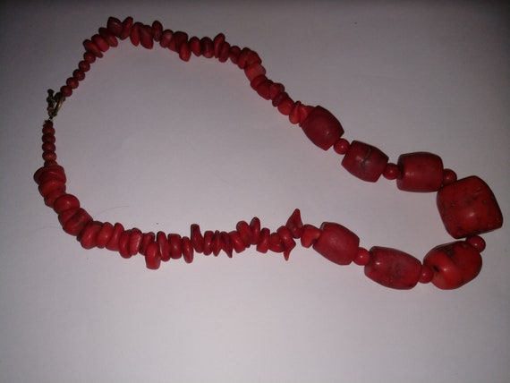 VICTORIANJEWELS 925 Tibetan Silver RED Coral Mix Stone Necklace 20.20 INCH VICTORIANJEWELS 925 Tibetan Silver RED Coral Mix Stone Necklace 20.20 INCH