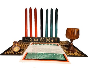 Kwanzaa Kinara - Seven Principles of "Kwanzaa" Kinara Celebration Set (11-Piece)