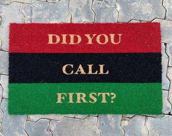 Pan African UNIA Flag: Did You Call First? Doormat