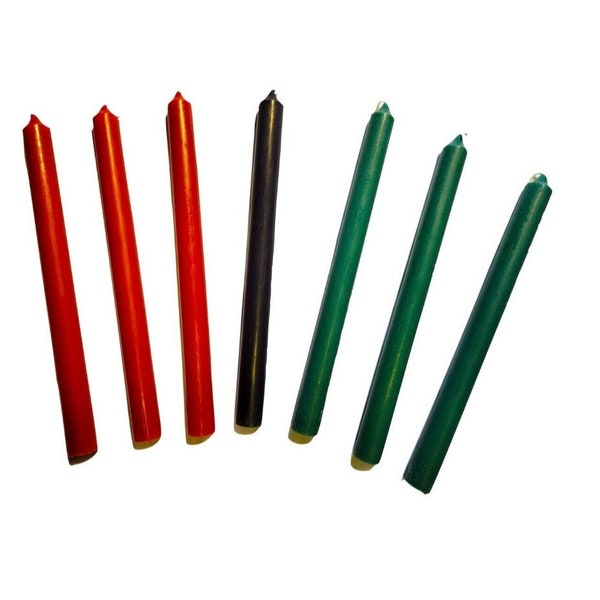 Kwanzaa Candles- Free Guide Included! 10 Inch Straight Taper Mishumaa Saba Candles for Kwanzaa Celebration