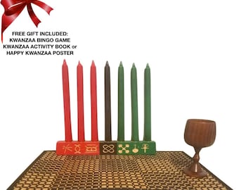 Kwanzaa Kinara - "Sete Princípios" Gravados do Conjunto de Celebração de Kwanzaa Kinara