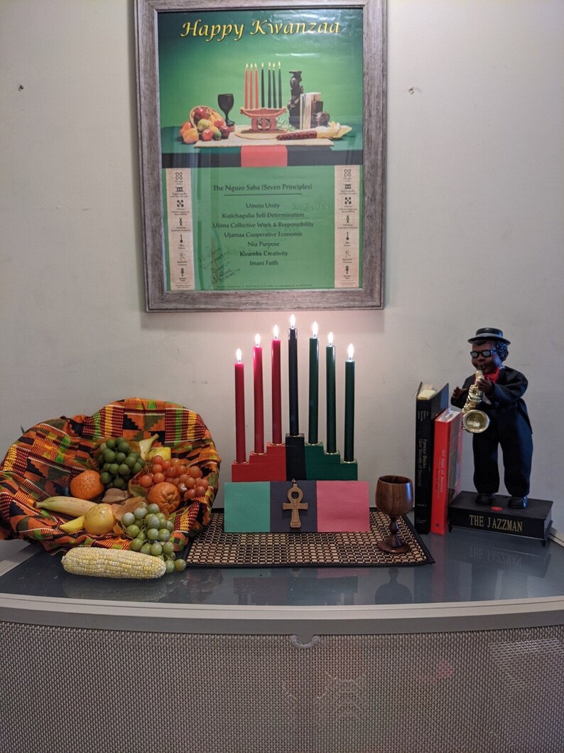 Kwanzaa Kinara Traditional 7 Mishumaa Saba Candles Included Etsy