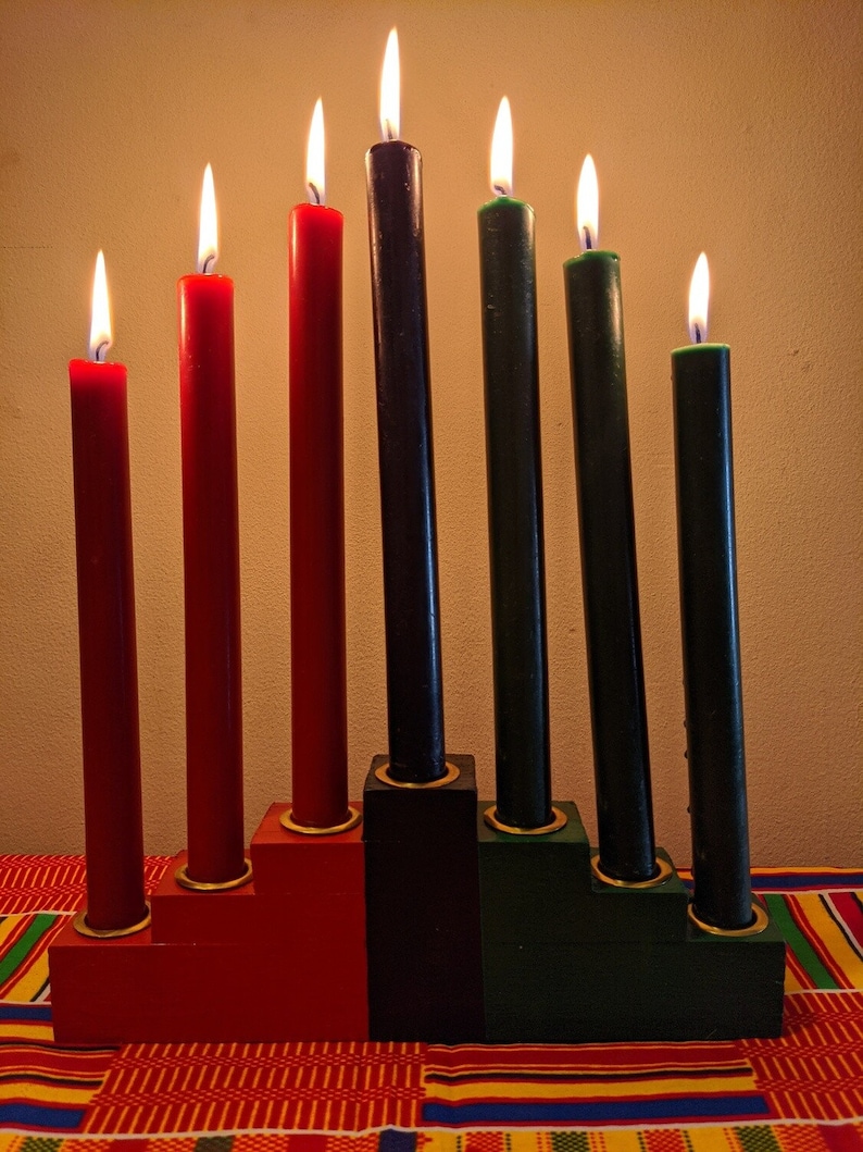 Kwanzaa Kinara Traditional 7 Mishumaa Saba Candles Included Etsy