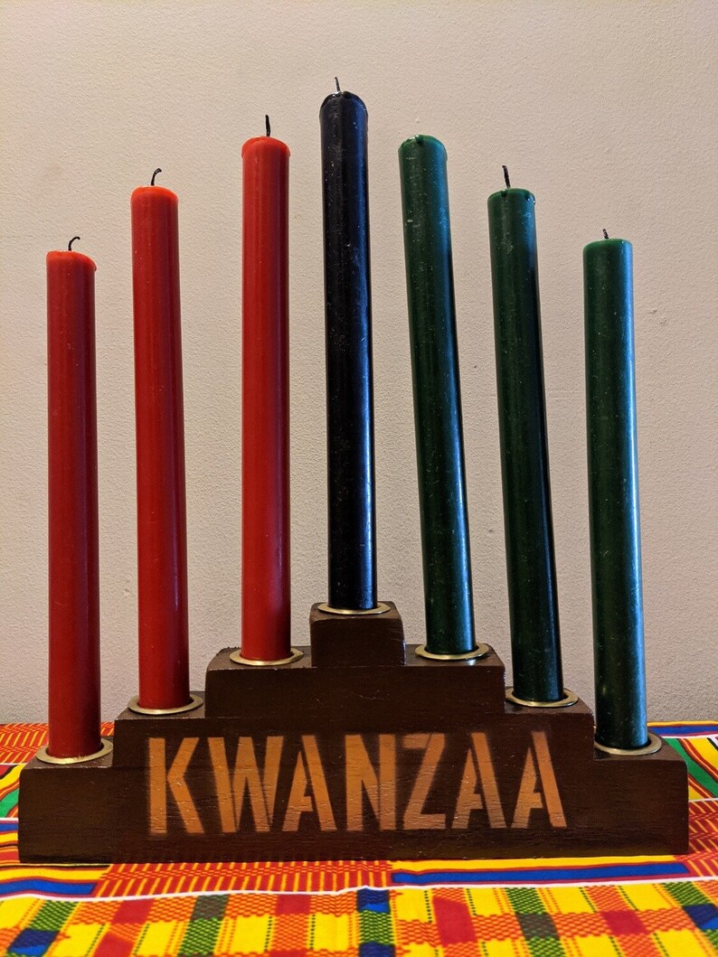 Kwanzaa Kinara Traditional 7 Mishumaa Saba Candles Included Etsy