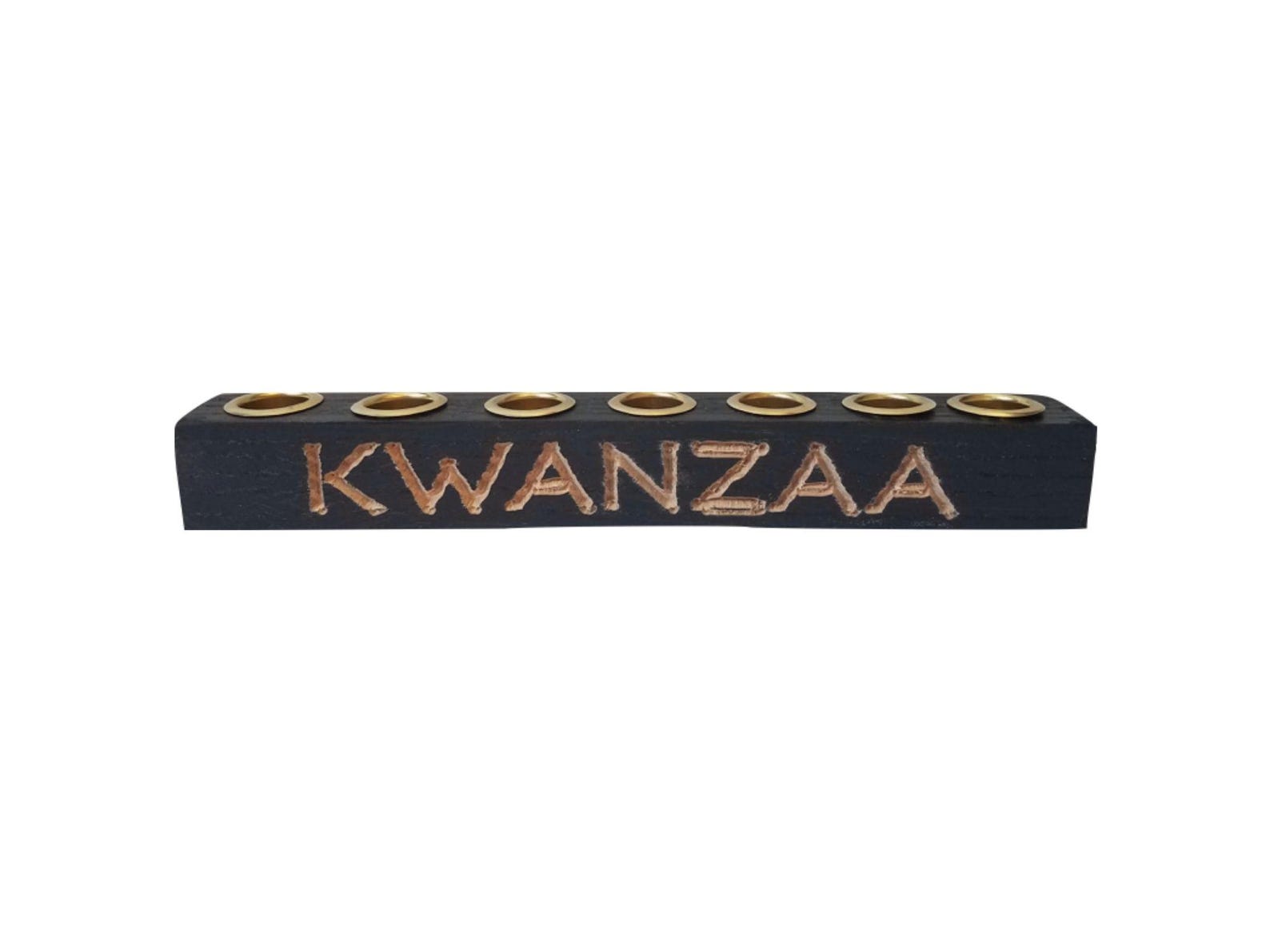 Kwanzaa Kinara - Hand Engraved "Kwanzaa" Kinara Traditional