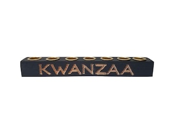 Kwanzaa Kinara -  Hand Engraved "Kwanzaa" Kinara Traditional