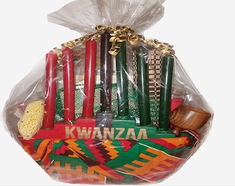 Conjunto de cesta de presentes para comemoração dos sete símbolos do Kwanzaa