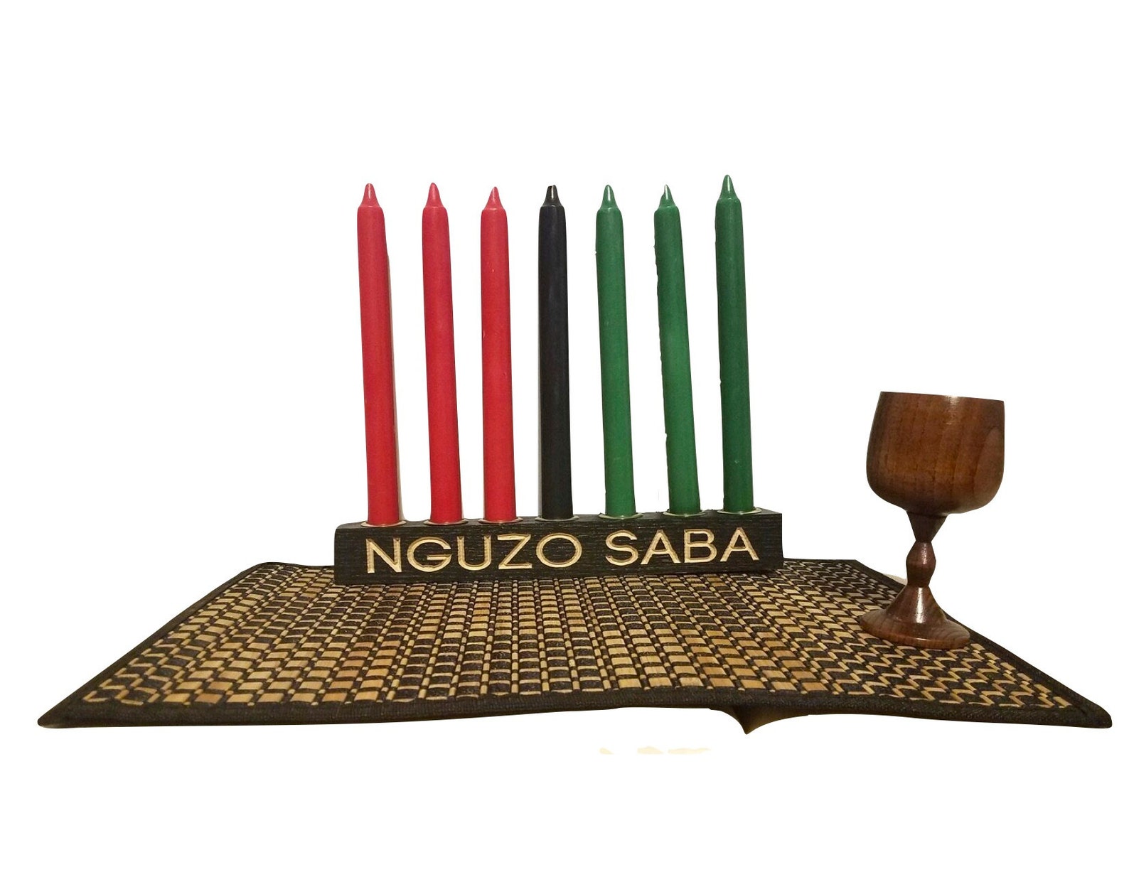 Kwanzaa Kinara Engraved Nguzo Saba Kwanzaa Etsy