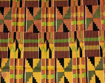 Tecido Kente, Estampa Ancara, Tecido Kente by the Yard, Tecido Cera Kente