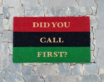 Pan African UNIA Flag: Did You Call First? Doormat
