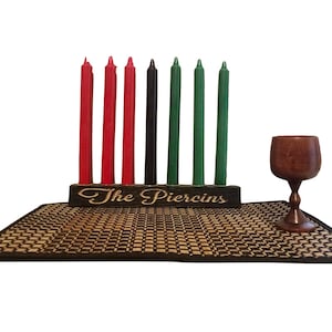 Personalized Last Name Kwanzaa Kinara- Kwanzaa Gift-Wedding Gift - Celebration- Gifts- Kwanzaa Kinara