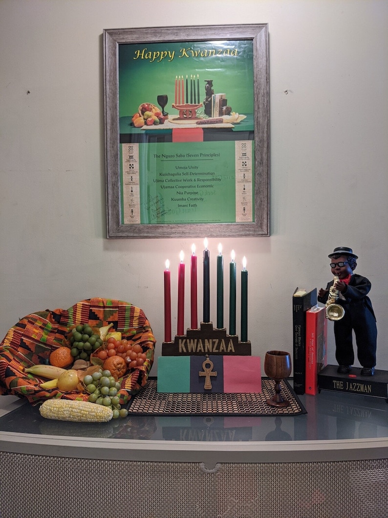 Kwanzaa Kinara Traditional 7 Mishumaa Saba Candles Included Etsy