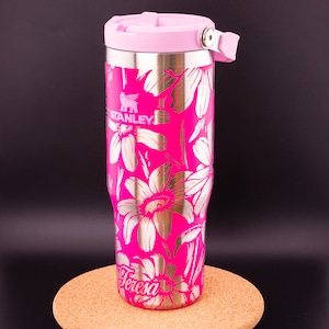 Stanley Engraved | Engraved 30oz Tumbler | Stanley IceFlow Flip Straw Tumbler | Personalized Tumbler | Custom Tumbler | Daisies, Floral
