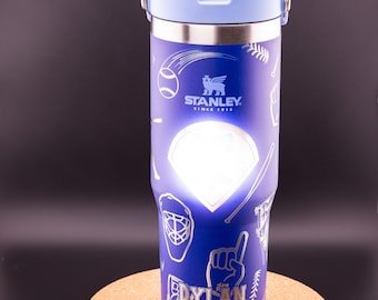 Stanley Engraved | Engraved 30oz Tumbler | Stanley IceFlow Flip Straw Tumbler | Personalized Tumbler | Custom Tumbler | Baseball Fan