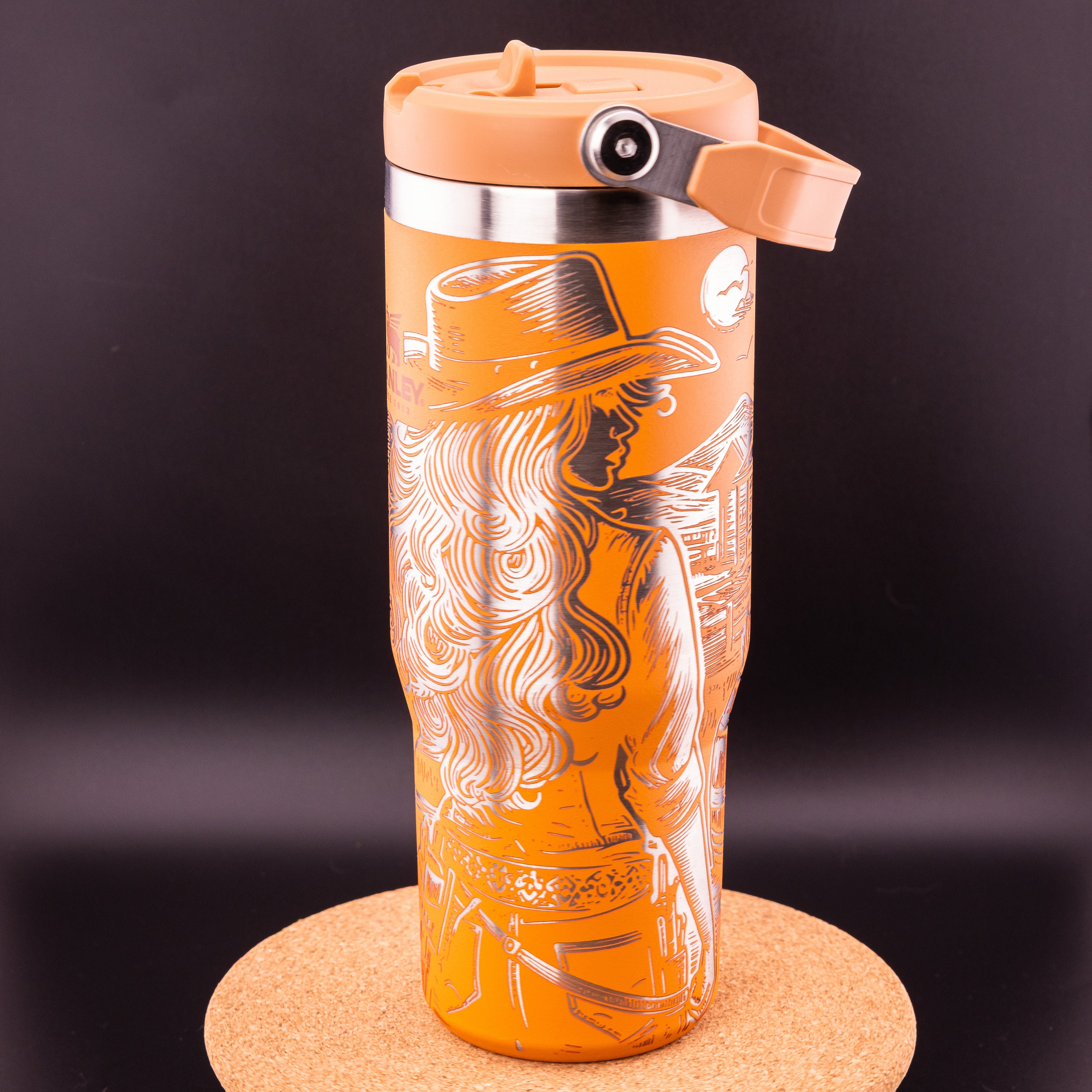Stanley Engraved | Engraved 30oz Tumbler | IceFlow Flip Straw | Personalized Tumbler | Cowgirl, Western, Horse, Saloon, Lasso, Gunslinger