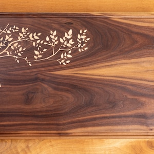 Cutting Board &quot;Family Tree Inlay&quot;, 24&quot; x 16&quot; Black Walnut & Maple
