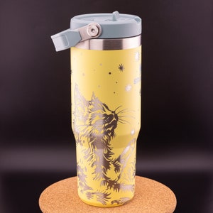 Stanley Engraved | Engraved 30oz Tumbler | IceFlow Flip Straw Tumbler | Custom Stanley | Personalized Tumbler | Kitty Cat, Meadow, Butterfly