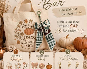 Tote Bag Bar | Customize Your Own Canvas Tote | TikTok Live Exclusive | Personalized Tote Bag