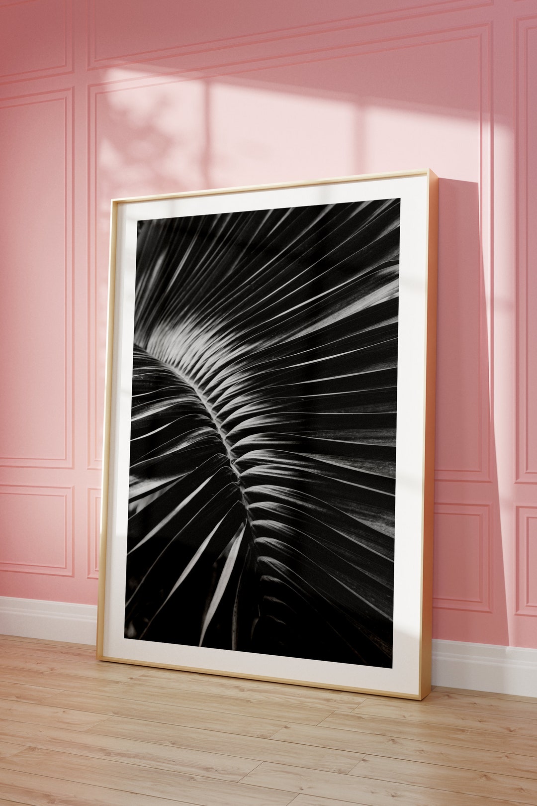 Monochrome Palm Leaf Photography, Black and White Tropical Print ...