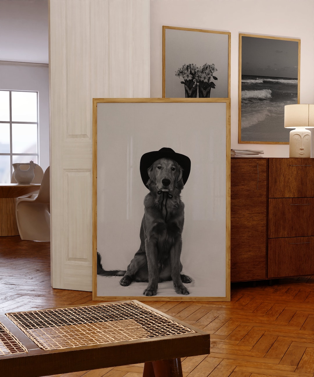 Funny Dog Wall Art, Golden Retriever Wall Art, Cowboy Wall Art, Cowboy