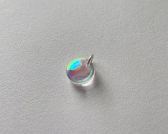 Rainbow Dish Soap Mini Bubble Add On Charm. Handmade, Laser Cut Acrylic Jewelry. Iridescent Bubble Look Single Charm For Necklace Bracelet.