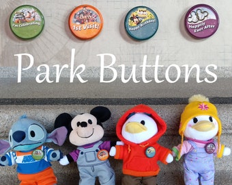 NuiMOs Accessory Disney Park Buttons - Magnets Through Outfit - Disneyland Walt Disney World - Birthday 1st Visit - Forge and Tinker