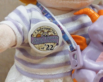Figment Popcorn Bucket NuiMOs Button Accessory - Magnets Through Outfit - Disneyland Walt Disney World - Forge and Tinker