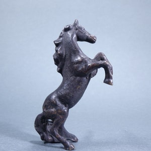 Rare Antique Bronze Rearing Stallion Horse Drawer Pull Handle 5&quot; long